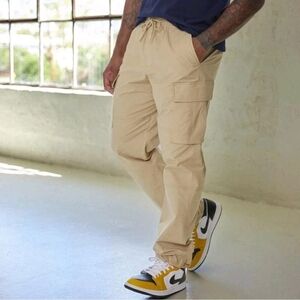 CSG Mens Light Weight Tan Cargo Pants With Drawstring Size 2X